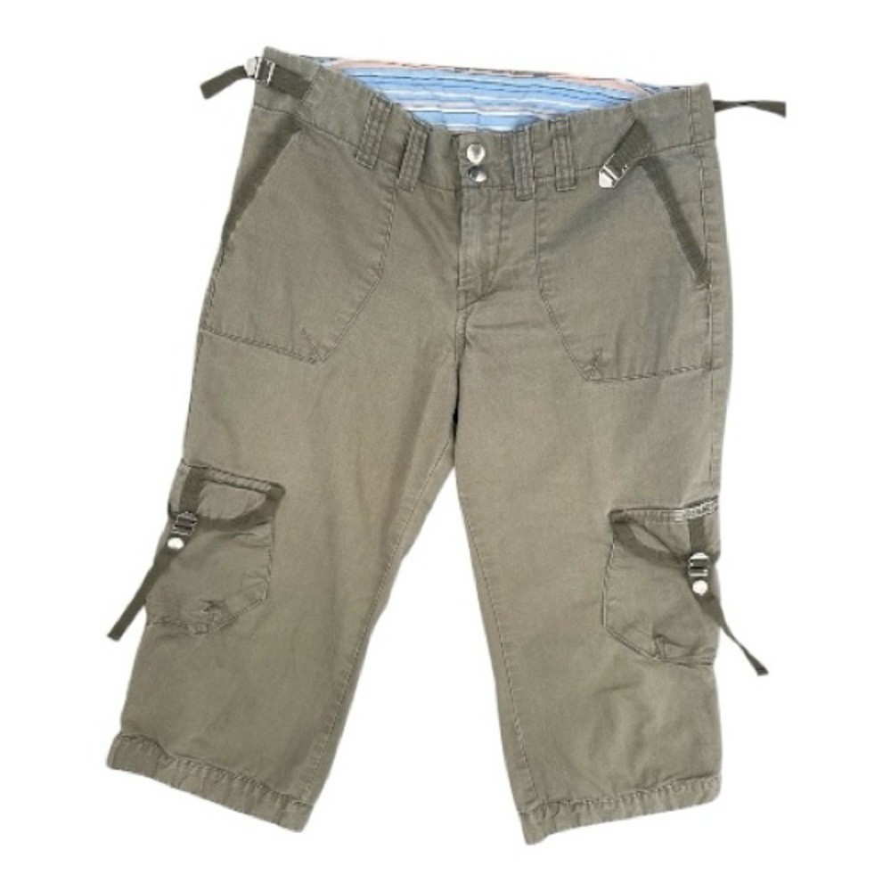 Y2K Vintage‎ Lucky Brand Dungarees by Gene Montesano Cargo Capri Pants Womens 4